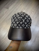 Boné Louis Vuitton | LANÇAMENTO - Aba de couro (Preto)