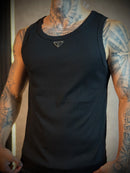 Regata Canelada Prada Logo frontal - Importada - Preta