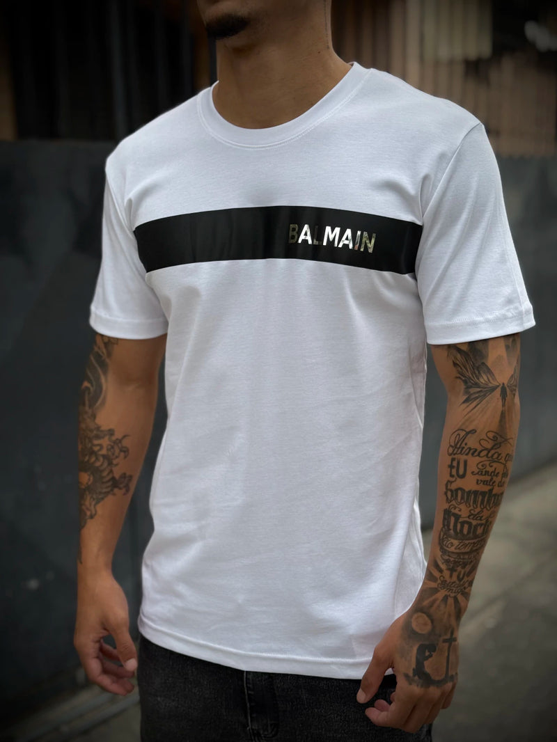 Camisa Balmain - Logo Prata - Branca - Premium