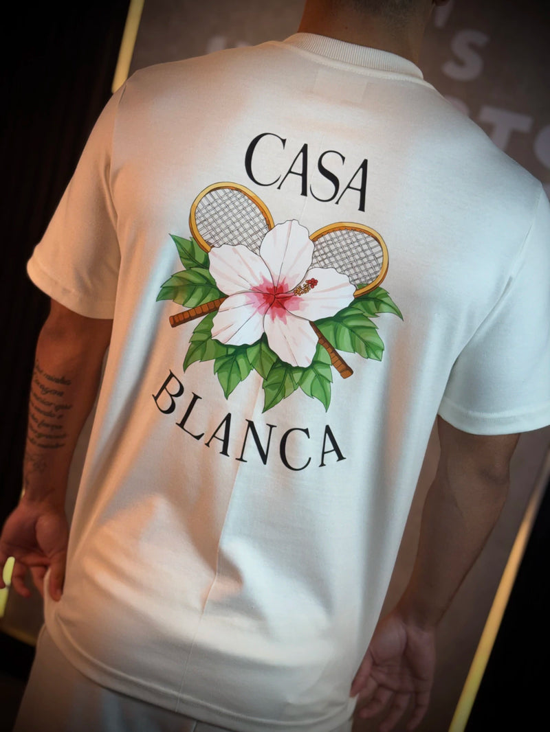 Conjunto Casablanca | Flor de Hibisco/Tennis - Branco