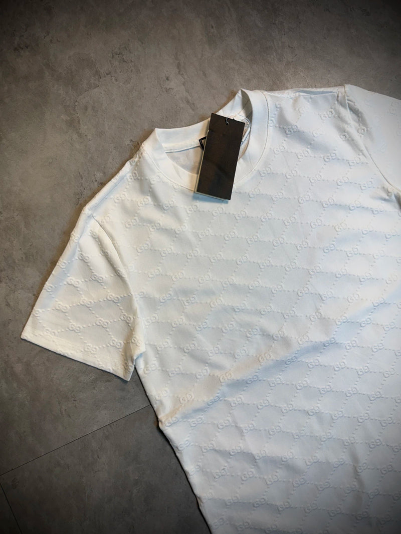 Camisa Grife Importada GUCCI | Alto relevo Bordado - Branca