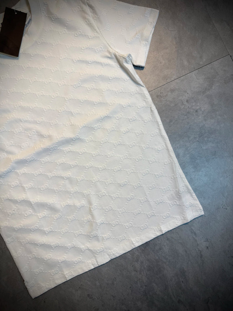 Camisa Grife Importada GUCCI | Alto relevo Bordado - Branca