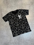 Camisa Lv Estampa Detalhada Simbolos - Preta