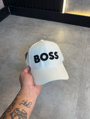 Boné Boss | Logo frontal texturizada - Branco