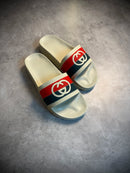 Slide Importada GUCCI GG Faixa - Bege