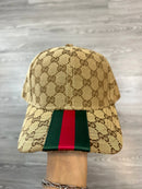 Boné Gucci - Fita Vermelha|Verde na Aba (BEGE)