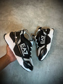 Tênis Emporio Armani | Logo EA7 Branca - Preto/Branco Refletivo