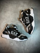 Tênis Emporio Armani | Logo EA7 Branca - Preto/Branco Refletivo