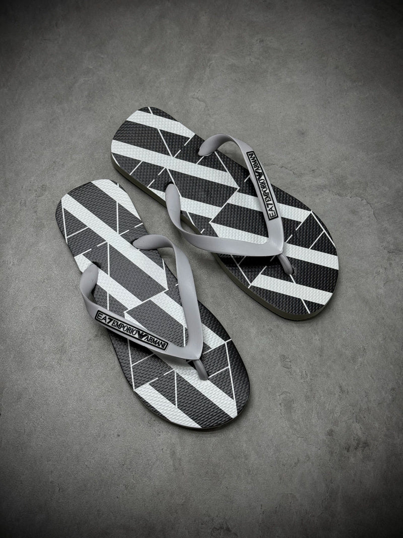 Chinelo Emporio Armani | Sola Preta A|X - Branco/Preto